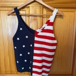 moon & madison Patriotic Knit Tank Top - Navy, Red, White